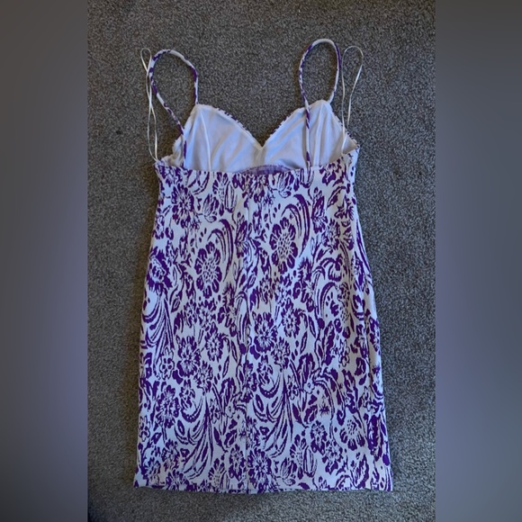 Zara Purple and White Design Thin Strap Dress - Picture 4 of 4